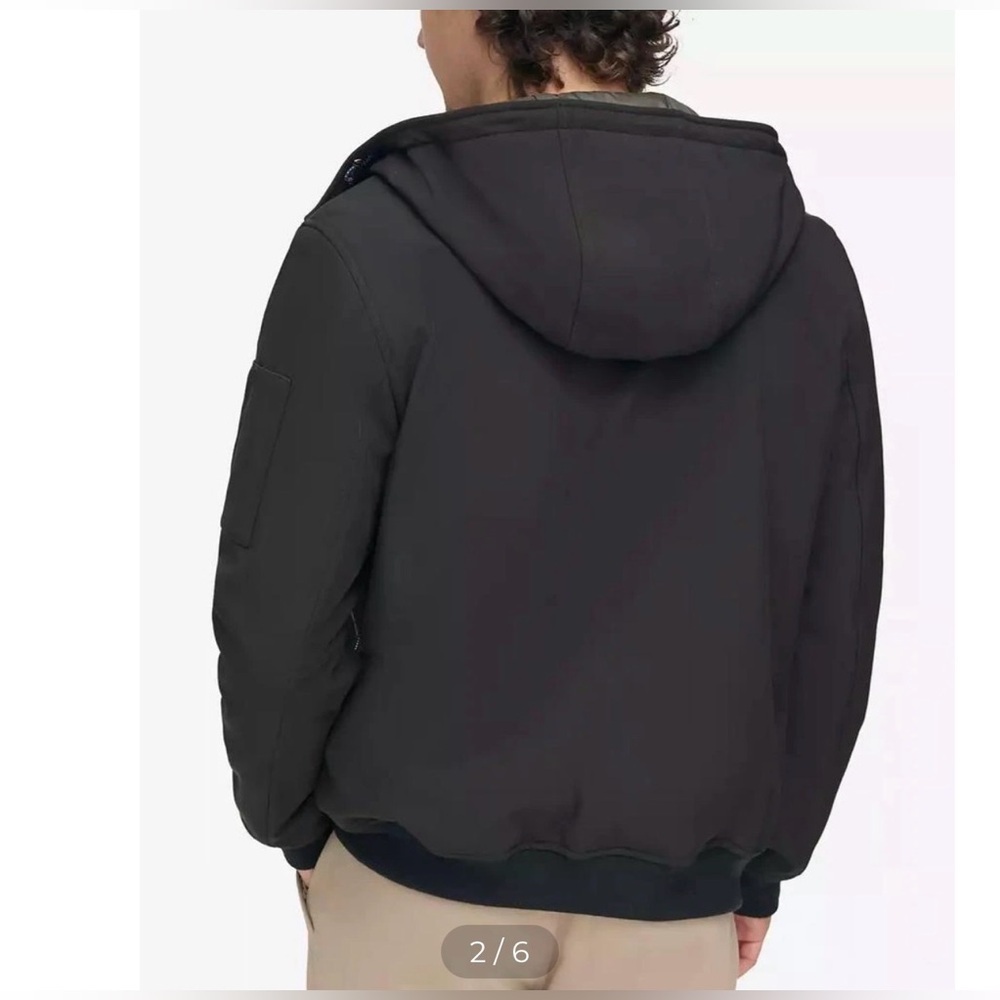 Tommy Hilfiger Black Hooded Bomber Jacket - Picture 5 of 12